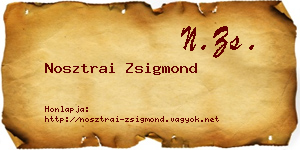 Nosztrai Zsigmond névjegykártya