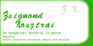 zsigmond nosztrai business card